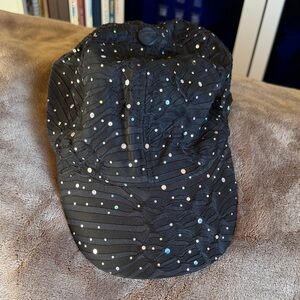 Black Sequin Embellished Cap